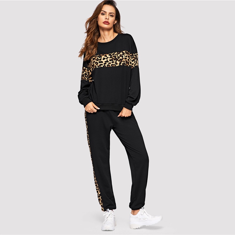Women's Leopard Printed Sportswear Set 2 pcs