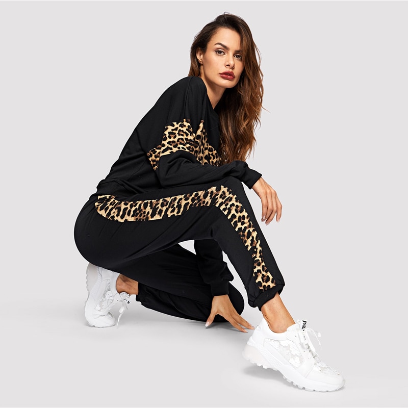 Women's Leopard Printed Sportswear Set 2 pcs